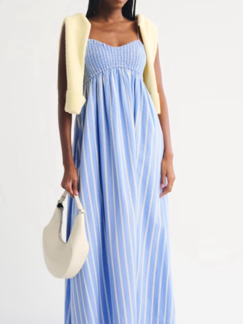 Abercrombie Smocked Sweetheart Maxi Dress with POCKETS